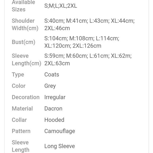 Grey camouflage hooded fur collar long sleeve - Picture 4 of 5